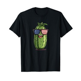 Cool 4th of July Pickle Costume with America Sunglasses T-Shirt