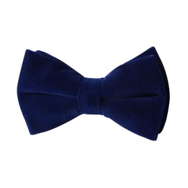 HOULIFE Velvet Bow Tie for Men – Adjustable Pre-tied Bowtie, Solid Colour Butterfly Bow Ties for Groom Wedding Party Formal with Gift Box (Double Layer), Navy Blue