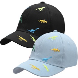 DASHUAIGE 2Pcs Kids Summer Baseball Caps, Baby Toddler Sun Hat for 2-5 YearsBoys Girls Adjustable Kids Trucker Hats (Black/Blue)