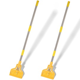 Commercial Heavy Duty Mop Stick 61 Inch Mop Handle with Adjustable Stainless Steel Handle Industrial Floor Cleaner Mop Stick Replacement Wet palo de trapeador (2 Pack)