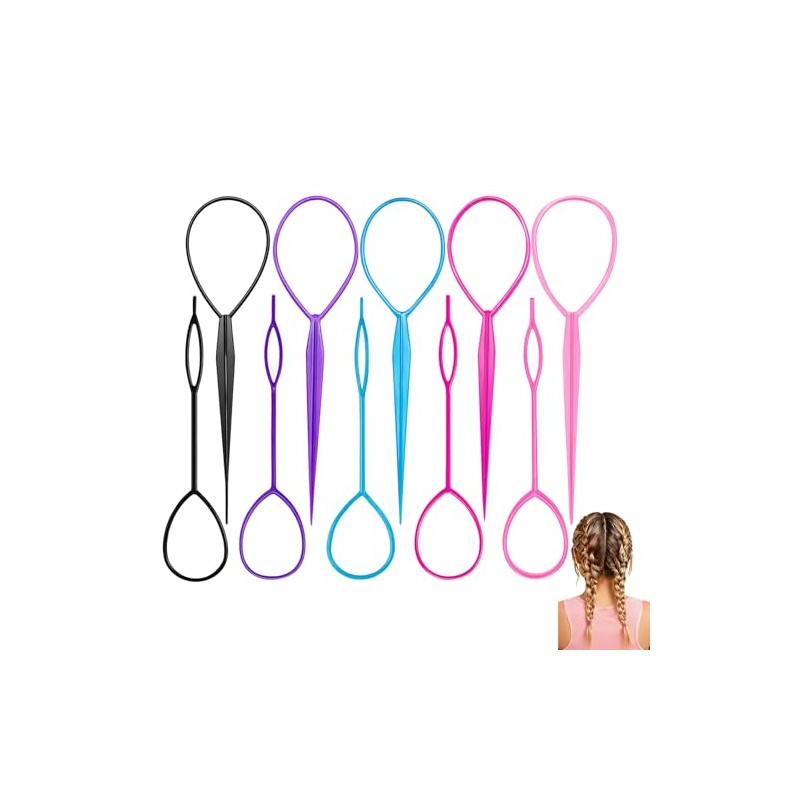 10-piece Hair Tool Set,Topsy Tail Hair Tool, Hair Pull Through