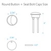 WinZo Toilet Round Dual Flush Button with Toilet Seat Bolts