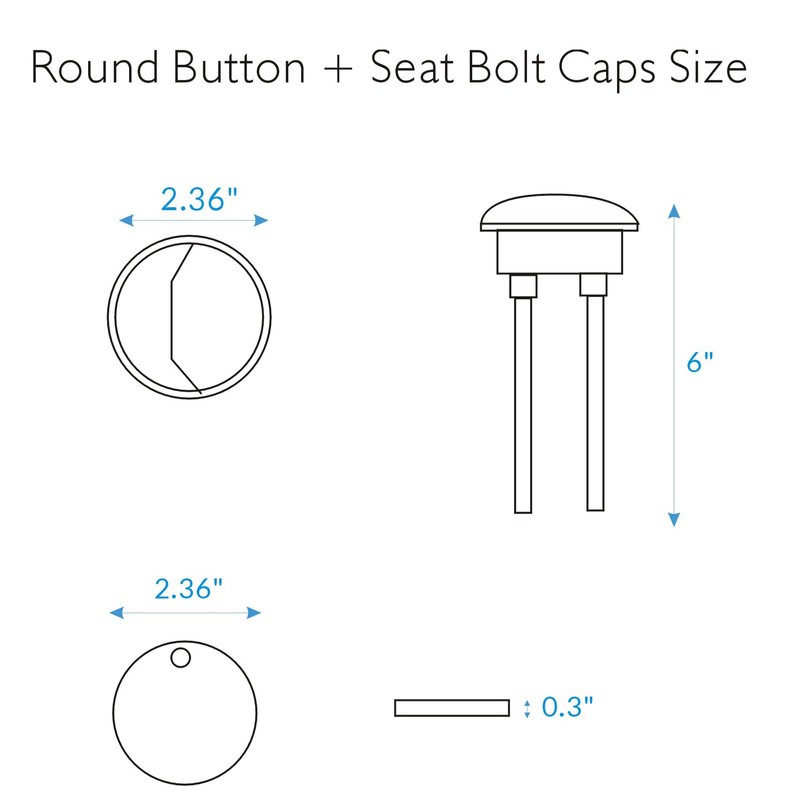 WinZo Toilet Round Dual Flush Button with Toilet Seat Bolts