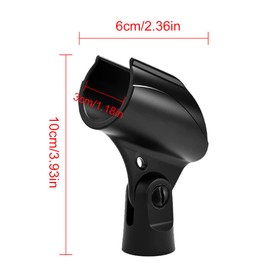 Mic Clip Universal Microphone Clip Holder for Microphone Clip, Black Microphone Clip, Universal Microphone Holder, Microphone Clip for Stage Meetings, Live Speech, Conference Podcasts, Pack of 2