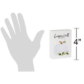 Collins "Happy Fall" Mini Sign with Pumpkin - Decorative Wooden Block Sign for Desk or Shelf Display