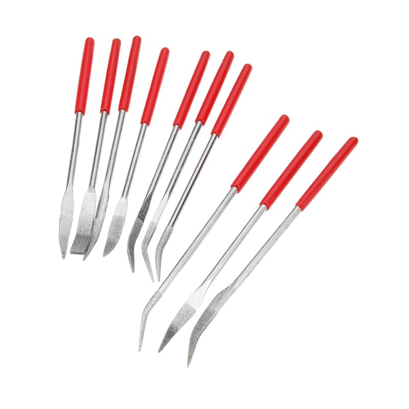 Set of 10, Diamond File, Sharpener, Grinding, Ironwork, Metal, Fine