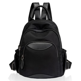 PORCO CASA Women's Backpack, Small, Lightweight, Clean, Stylish, Simple, Adult, Commute, Popular, Mini Backpack, Black