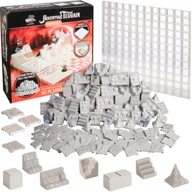 Monster Adventure Terrain- 141pc Paintable Cavern Set w Baseplate- Fully Modular and Stackable 3-D Tabletop World Builder Compatible with DND Dungeons Dragons