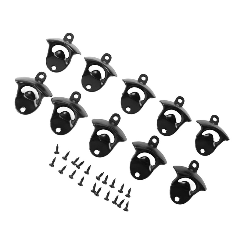 10Pcs Black Beer Bottle Opener Bar Beer Soda Bottle Cap