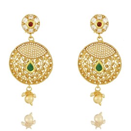Crunchy Fashion Bollywood Style Party Wear Traditional Indian Jewelry Chandbali Earrings for Women