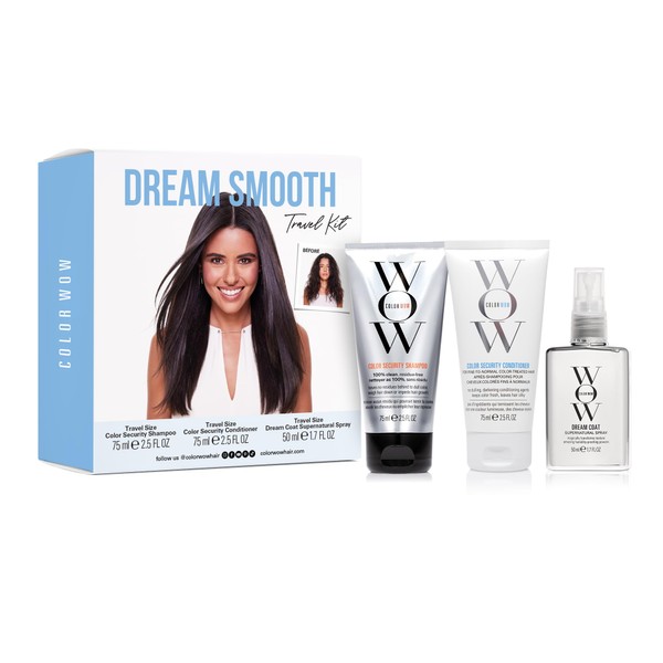 COLOR WOW Dream Smooth Minis, Travel Kit Includes Shampoo, Conditioner and Dream Coat, 2.5 Fl. Oz.