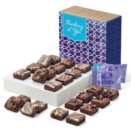 Fairytale Brownies Thinking Of You GLUTEN-FREE Magic Morsel 24 Individually Wrapped Gourmet Chocolate Food Gift Basket - 1.5 Inch x 1.5 Inch Bite-Size Brownies - 24 Pieces - Item CT624