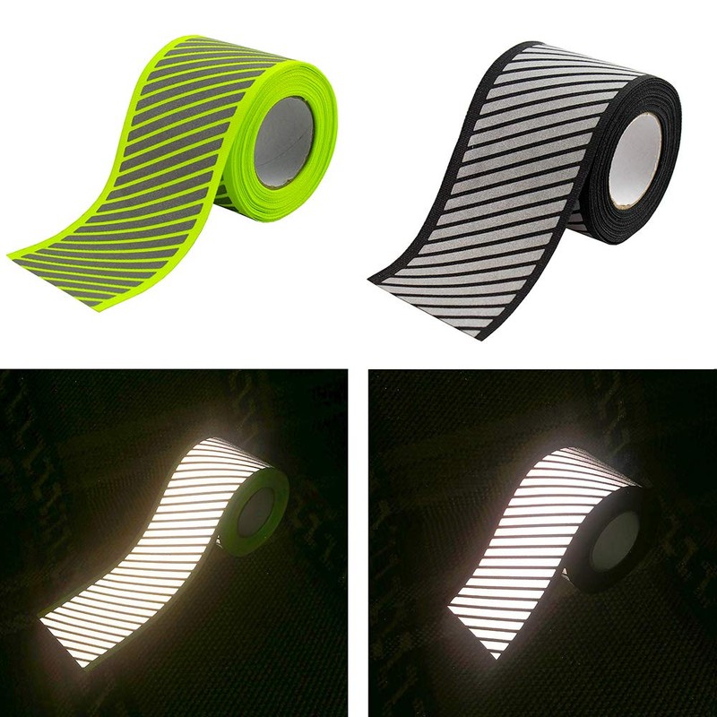 High Visibility Reflective Fabric Stripe Webbing Ribbon Sew On for