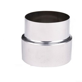 Edelstahl-Rauchverbinder, Reduzierstück / Rohrverbinder, Kaminadapter, Ofenrohr, zum Anschluss von Umwandlungs-Rauchrohren (Ø90 mm/Ø60 mm)