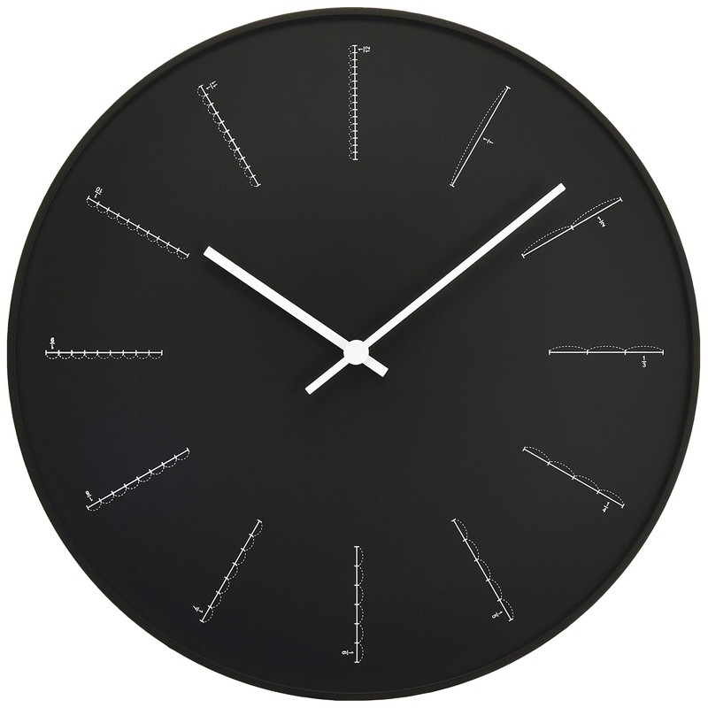 Lemnos Wall Clock Divide Analog Black divide NL17-01 BK Lemnos