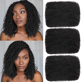Xtrend Afro Kinkys Bulk Human Hair For Dreadlocks Extensions Repair Locs Mini Braiding Twist Afro Kinky Human Hair 14 Inch 3 Bundles 90 Gram Natural Black For Micro Twist Braiding Afro Kinky Hair