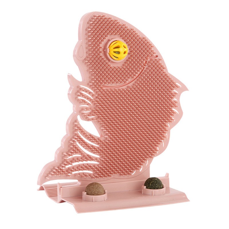 Wall Cat Self Groomer Removable Skin Friendly Fish Shape Rubbing