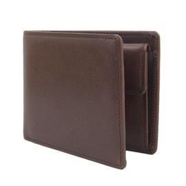 Leathertone 4LT0001 Tochigi Leather Bifold Wallet with Gusset, Coin Purse, Bill Holder, Made in Japan, Brown