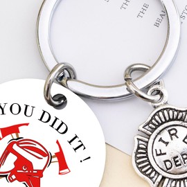 FAFQBING Firefighter Gifts for Men Fire Fighter Graduation Gift Best Fire Fighter Keychain for Firemen Firefighter Accessories Birthday Gift for Him