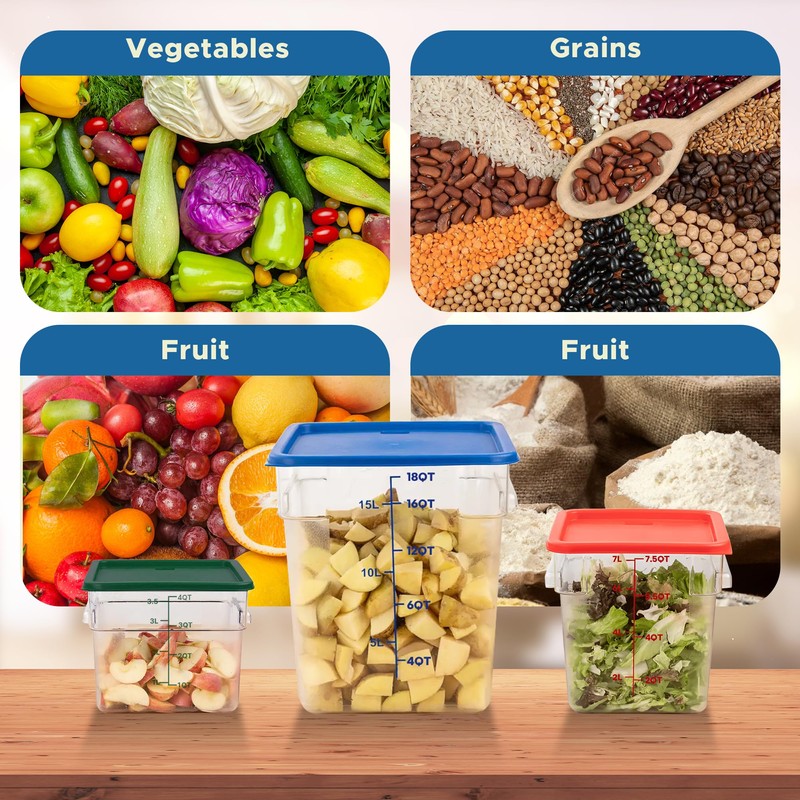 BIEAMA 4 Pack Food Storage Containers with Lids, 4 Quart