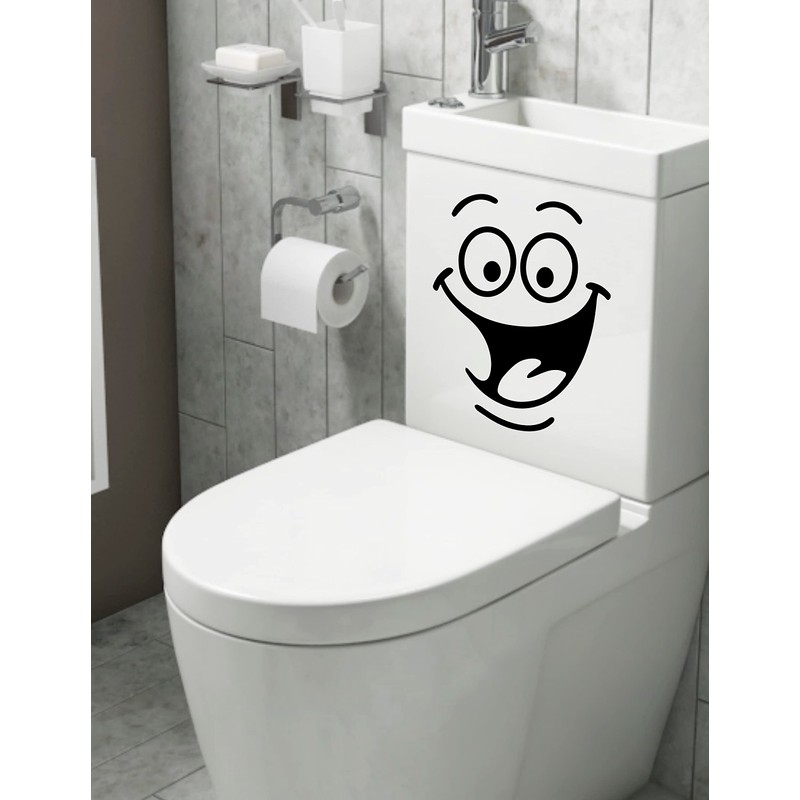 Smiley Face Toilet Sticker Funny Bathroom Stickers Toilet Seat Sticker