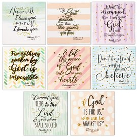 8 Pack Inspirational Christian Refrigerator Magnet Set with Bible Verses for Gifts, Whiteboard, Locker, Office (2.5 in)