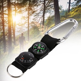 Military Compass,3 in 1 Multifunction Compass, Waterproof Mini Portable Thermometer Compass with Key Ring for Outdoor Camping Hiking Travel Backpacking, Compass Thermometer Compass Military Compa