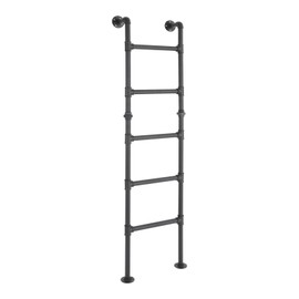 5.6FT Wall Mounted Bunk Ladder for Home, Basement Window Well Egress Ladder, 5-Tier Metal RV Bunk Bed Ladder, for Attic, Bunk Bed, RV, Deck, Dorm, Loads 330lbs