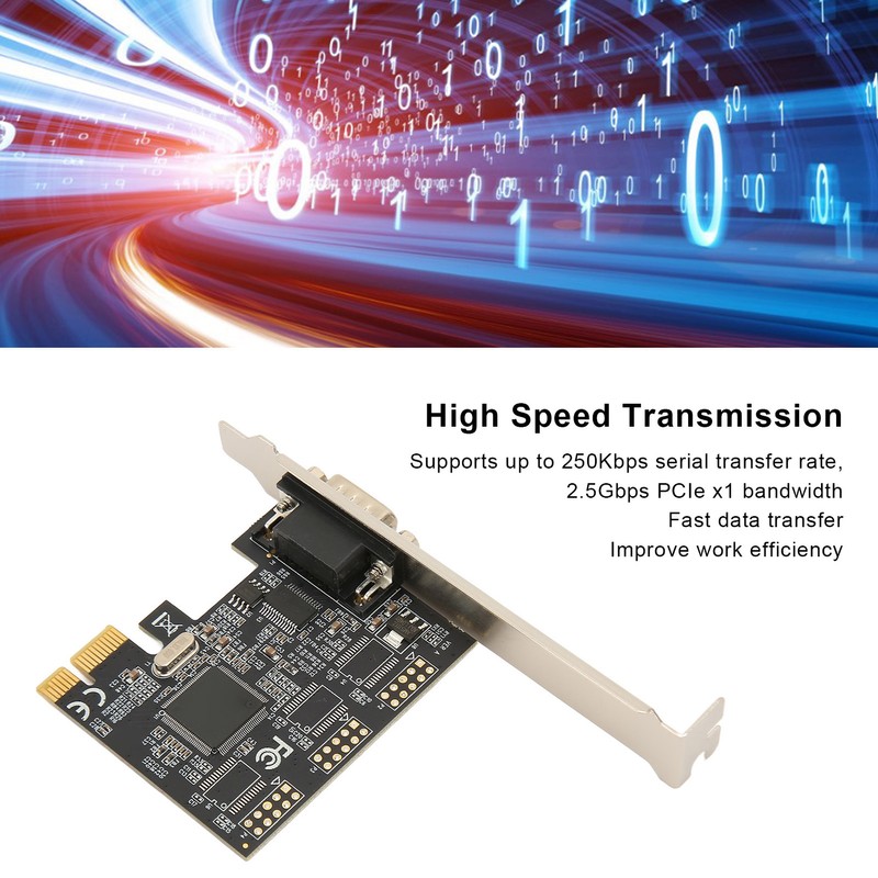 PCIe X1 RS232 Serial Adapter Card Single Port PCI Express