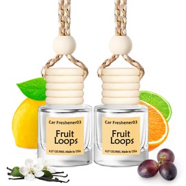 Car Fresheners Hanging, Fruit Loops Car Air Freshener, Car Fresheners for Women, Long Lasting Car Perfume, 2 Pack Car Diffuser,Essential Oil Diffuser for Car, Made in USA
