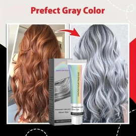 2PCS Instant Hairstyle Cream D/ye,2 In 1 Natural Essence Extract Silve/r Ha/ir Dye,Perment Hair Color Sil/ver D/ye,Silv/er Hai/r Dy/e Permanent,Silver Gray Natural Ha/ir Dy/e Cream,At-Home Hair Colour