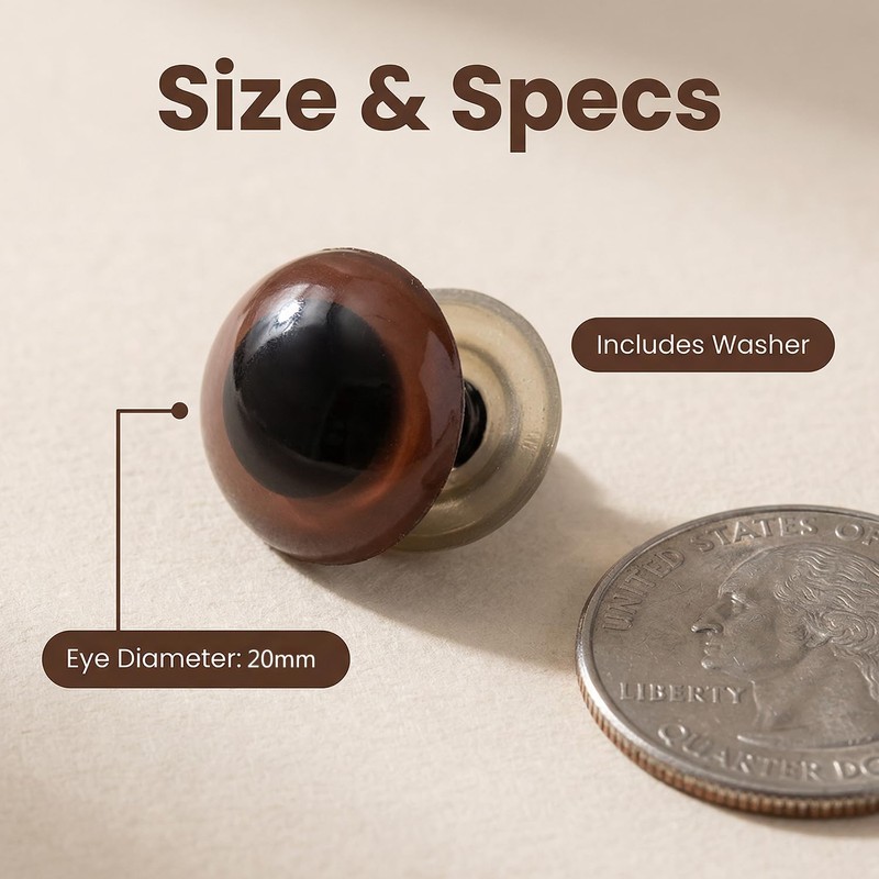 100Pcs Plastic Safety Eyes Craft Eyes with Washer for DIY