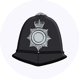 24 x 40mm Round 'Police Helmet' Stickers (SK00042022)