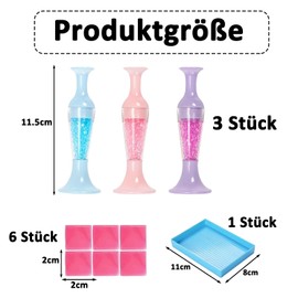 3 Stück Diamond Painting Zubehör,Diamond Painting Stift Diamond Painting Zubehör Stift Diamond Painting Stift Zum Befüllen Zubehör Diamond Painting für Diamant Malerei (inklusive 1 Platte,6 Stück Ton)