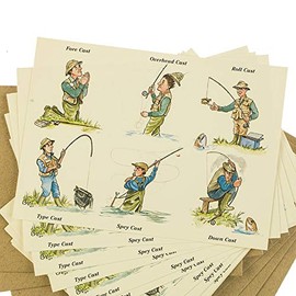 Fishing Notecards with envelopes. Casting techniques by Bryn Parry.