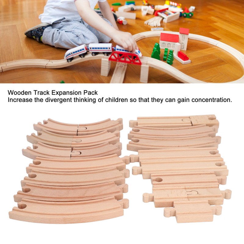Wooden Train Track Set for Toddlers Assembly Kit Building Toys