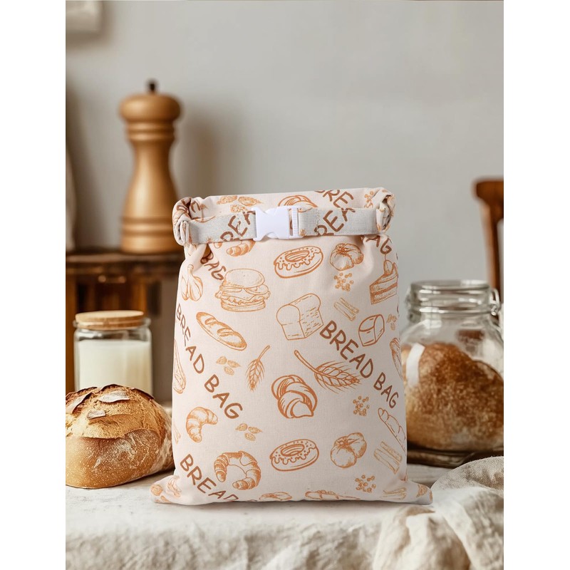 Beeswax Bread Bags, 2 Pack Reusable Bread Bags, Sourdough Bread