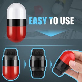 Identity Protection Roller Stamp Wide Rolling Theft Identity Prevention Stamp for Secure Confidential ID Blackout Security, Anti Theft and Privacy Safety (Red)