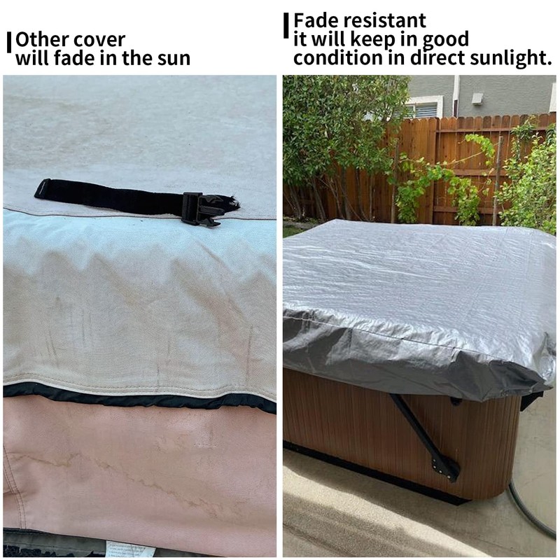 UCEDER Waterproof Hot Tub Cover 170G Polyethylene Spa Cover and