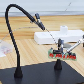 figatia 320mm/150mm Magnetic Flexible Arm 2P Degree Alligator Clip PCB Board Clip Welding Auxiliary Tool Jewelry Repair Third Hand Tool, 2 Joint Pipe + 2 Clips