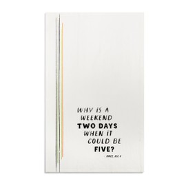 DEMDACO Decorative Flour Sack Tea Towel, Hand Dish Cloth, 17 x 28 Inch Cotton, Day Weekend