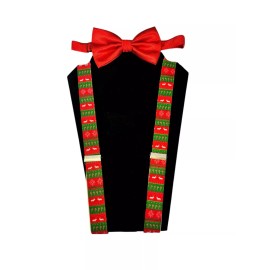 coool Red Diamond Bow Tie & Holiday Christmas Suspender