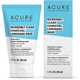 Acure Incredibly Clear Charcoal Lemonade Mask | For Oily to Normal & Acne Prone Skin | Charcoal, Lemon & Clay - Draws Out Impurities | 1.7 Fl Oz