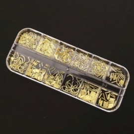 Gold Road Manicure Nail Stone Resin Art Nail Art Decoration Parts Set 2ea