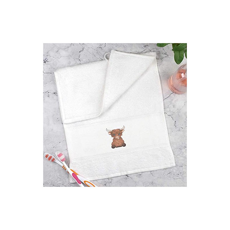 Azeeda 'Highland Cow' Flannel/Guest Towel (TL00048254)