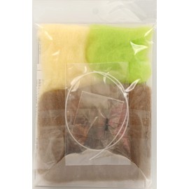 Hamanaka H441-595 Wool Felt Kit, Animal Crossings Made with Needle Felt, Kiwi