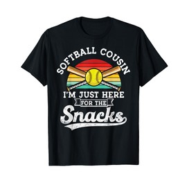 Softball cousin I'm Just Here for the snacks retro Softball T-Shirt