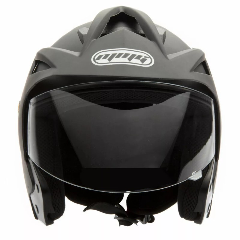 MMG Motorcycle Scooter Open Face Helmet Crux Flip Up Visor