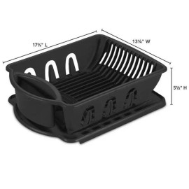 Sterilite Brand New Sterilite 2-Piece Ultra Sink Tabletop Dish Rack Drainer Set, Black