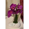 Mabrouk Imports 5" × 3" Ceramic Vase 9" Artificial Orchids